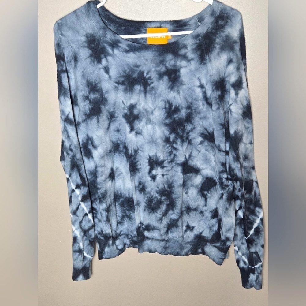 Wispr Brodie Tie Dye Cotton & Silk Blend Boho‎ Chic Crewneck Sweatshirt, Medium